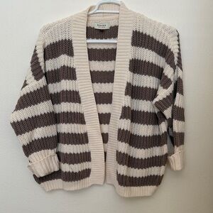 Sonoma Brown and Cream Striped Cardigan